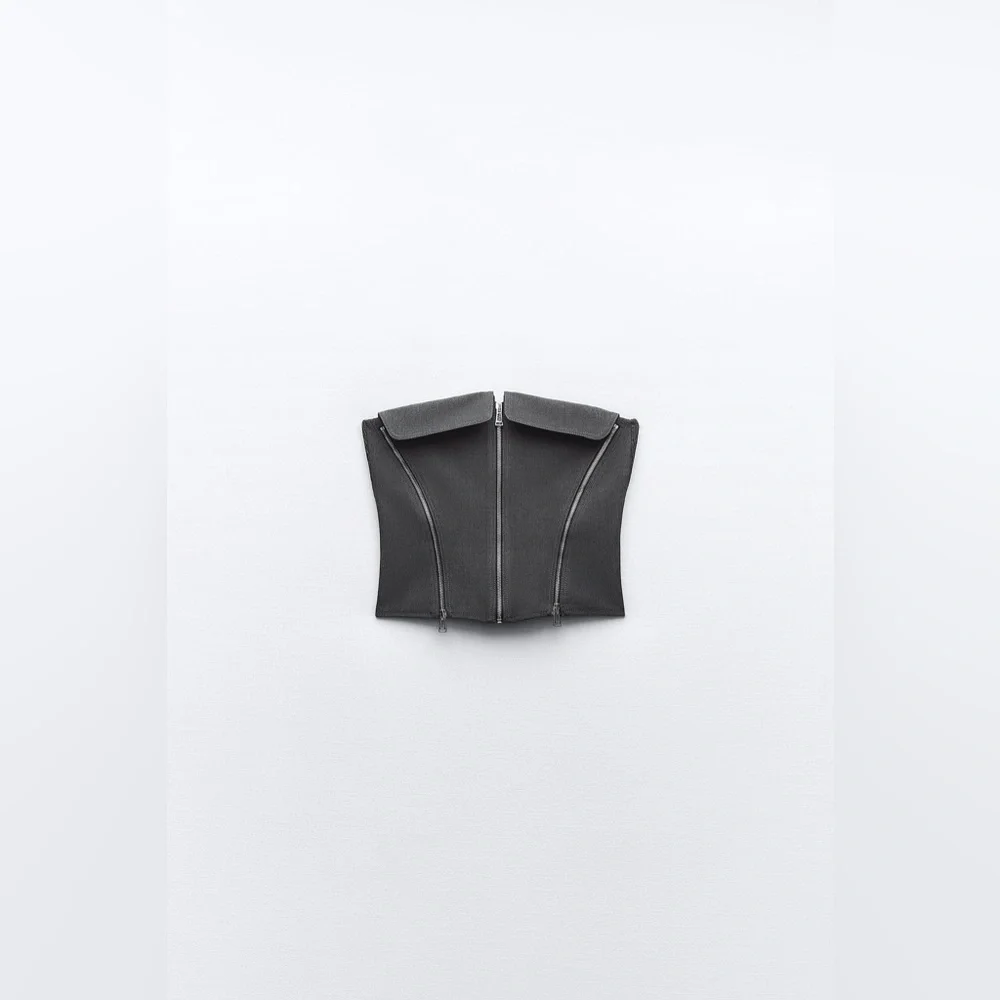 ZARA ZW COLLECTION BUSTIER TOP - Picture 6 of 11
